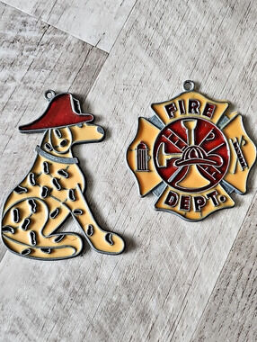 Firefighter Dog & Fire Department Ornaments Suncathers